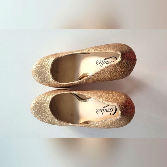 Candie's, Gold Glitter high heels, 7 - Picture 2 of 3